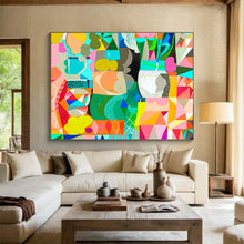 Load image into Gallery viewer, Geometric Color Block Abstract Art for Modern Playroom & Trendy Office DKH065