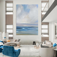 Load image into Gallery viewer, “Dreamy Coastal Hues” Abstract Seaside Painting on Canvas, Serene Beach Art DKH957