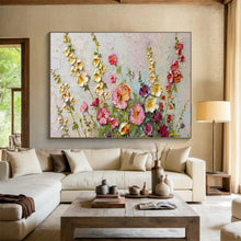 Load image into Gallery viewer, 3D Wildflowers Abstract Painting for Bohemian Garden Room & Art - Filled Café DKH260