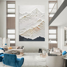 Load image into Gallery viewer, “Textured White Mountain Range” Abstract Nature - Inspired Painting on Canvas, Serene Decor DKH985