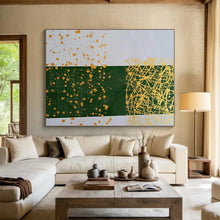 Load image into Gallery viewer, Large - Format Green & Gold Abstract Art for Boho - Chic Bedroom & Art Gallery Hallway LargeART0476