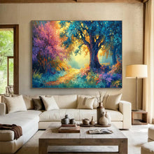 Load image into Gallery viewer, Colorful Forest Path Abstract Painting on Canvas - “Enchanted Trail” DKH697