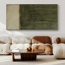Load image into Gallery viewer, Large - Format Hand - painted Dark Green Ribbed Texture Acrylic Art for Nature - Inspired Entryways LargeART0217