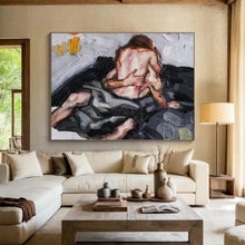 Load image into Gallery viewer, Expressive Figural Abstract Painting on Canvas - “Intimate Embrace” DKH613