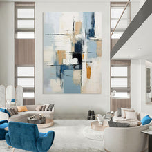 Load image into Gallery viewer, Abstract Painting, Geometric Abstract in Soft Tones - For Nursery & Yoga Room LargeART2342