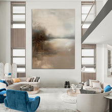 Load image into Gallery viewer, Neutral - Toned Misty Landscape Abstract Painting, Perfect for Minimalist Study & Calming Spa LargeART1874