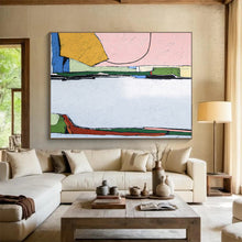Load image into Gallery viewer, Color - Blocked Geometric Abstract Painting on Canvas DKH541