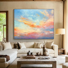 Load image into Gallery viewer, Soft Sunset Sky Abstract Painting for Minimalist Living Room & Serene Bedroom DKH116
