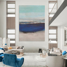 Load image into Gallery viewer, “Soft Sea Hues” Abstract Coastal Painting on Canvas, Calming Beach Art DKH926
