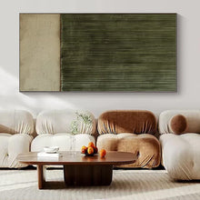 Load image into Gallery viewer, Green - Beige Textured Abstract Painting, Suited for Earthy - Toned Living Room & Nature - Inspired Office LargeART1382