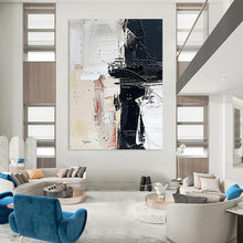 Load image into Gallery viewer, Monochrome Abstract with Red Accents - Fits Contemporary Gallery & Creative Studio LargeART2366