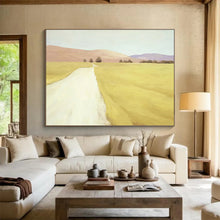 Load image into Gallery viewer, Minimalist Landscape Painting on Canvas - “Yellow Pathway” DKH742