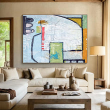 Load image into Gallery viewer, Urban - Inspired Geometric Abstract Painting on Canvas DKH542