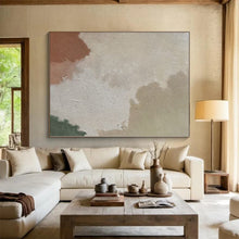Load image into Gallery viewer, Large Soft Beige, Brown & Green Color Block Abstract Acrylic for Yoga Studio & Bedroom Nook LargeART0391