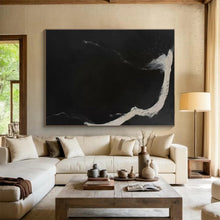 Load image into Gallery viewer, Black and White Abstract Art for Minimalist Office & Monochrome Gallery DKH142