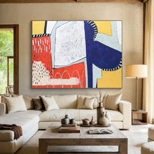 Load image into Gallery viewer, Hand - painted Substantial Colorful Geometric Abstract Acrylic Art for Creative Home Offices LargeART1804