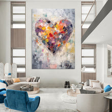 Load image into Gallery viewer, Colorful Heart Abstract Painting, Suited for Romantic Bedroom & Art - Centric Gallery LargeART1840