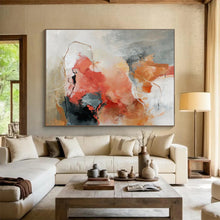 Load image into Gallery viewer, Coral Gray Drama Abstract Painting DKH515