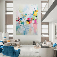 Load image into Gallery viewer, “Color - Blocked Abstract Joy” – Thickly Textured Oil Painting with Rainbow Hues DTP274