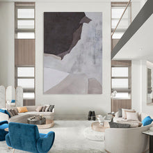 Load image into Gallery viewer, “Muted Tones Abstract Forms” - Grey, White Abstract Art on Canvas DKH1182
