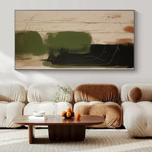 Load image into Gallery viewer, Green & Black Abstract Canvas Painting, Ideal for Artistic Workspace & Eclectic Living Room LargeART1298