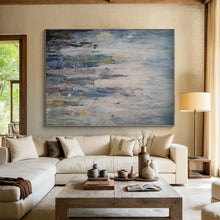 Load image into Gallery viewer, Blue - Gray - Gold Drip Abstract Acrylic Art - Perfect for Art Deco Lounge & Creative Workshop LargeART0561