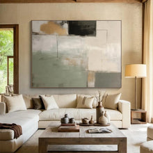 Load image into Gallery viewer, Geometric Abstract Painting with Earth Tones for Modern Office & Art - Loving Library DKH328