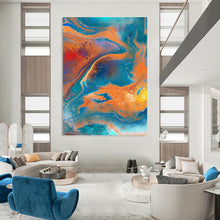 Load image into Gallery viewer, “Vibrant Fluid Fusion” Abstract Acrylic Pour Painting on Canvas, Colorful Energetic Art DKH940
