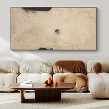 Load image into Gallery viewer, Minimalist Beige - Black Abstract Canvas Painting, Perfect for Minimalist Living Room & Contemporary Gallery LargeART1165