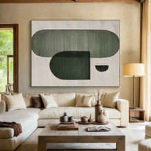 Load image into Gallery viewer, Geometric Green - Black Abstract Art – Perfect for Contemporary Dining Room & Creative Studio LargeART0675