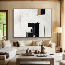 Load image into Gallery viewer, Large - Format Minimalist Black - White Abstract 1 Acrylic for Contemporary Office & Monochrome Bedroom LargeART0327