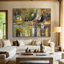 Load image into Gallery viewer, Green - Yellow Abstract Art - Ideal for Modern Living Room LargeART1605