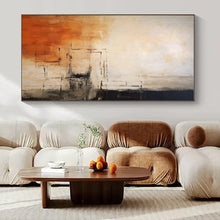 Load image into Gallery viewer, Warm - Toned Abstract with Black Lines, Perfect for Industrial - Chic Loft & Cozy Reading Nook LargeART1335
