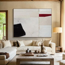 Load image into Gallery viewer, Minimalist Black, White, and Red Abstract Abstract acrylic painting DLZ110