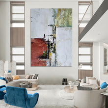 Load image into Gallery viewer, Urban Fragments - Red and Gray Abstract Acrylic, Fit for Industrial - Style Lofts and City - Themed Restaurants DTP039