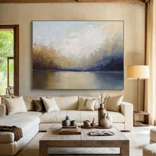 Load image into Gallery viewer, Soft - Toned Lake and Sky Reflection Abstract acrylic painting DLZ041