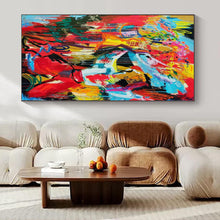 Load image into Gallery viewer, Colorful Dance of Figures Abstract Canvas Painting, Perfect for Lively Living Room & Artistic Dance Studio LargeART1192