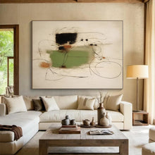 Load image into Gallery viewer, Large - Scale Green - Black Abstract Art for Nature - Inspired Office & Modern Lounge LargeART0518