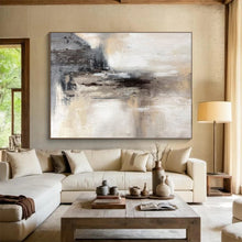 Load image into Gallery viewer, Hand - painted Massive Neutral Tones Abstract Landscape Acrylic Art for Calm Home Offices LargeART1778