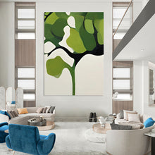 Load image into Gallery viewer, Modern Botanical Abstract Art, Bold Green & White Plant Design for Contemporary Office & Scandinavian - Style Nursery LargeART2254