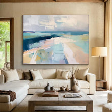 Load image into Gallery viewer, Soft Coastal Abstract - Serene Living Room or Bedroom Art LargeART1543