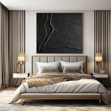 Load image into Gallery viewer, Black Textured Abyss Acrylic Art, Ideal for Modern Gothic Living Room & Dramatic Home Theater LargeART1069