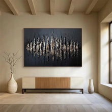 Load image into Gallery viewer, Textured Metallic Black Abstract Art for Edgy Home Office & Nightclub Lounge DKH097