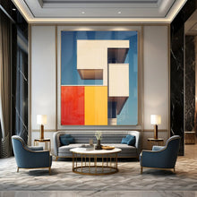 Load image into Gallery viewer, Modern Abstract Painting, Color - Blocked Architectural Art for Office & Urban - Style Living Room LargeART2173