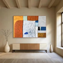 Load image into Gallery viewer, Hand - painted Substantial Textured Geometric Abstract in Warm Colors Acrylic Art for Cozy Family Rooms LargeART1807