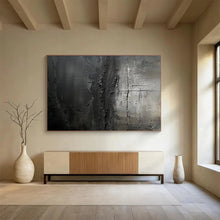 Load image into Gallery viewer, Dark Textured Abstract Painting for Industrial Loft & Edgy Studio DKH150