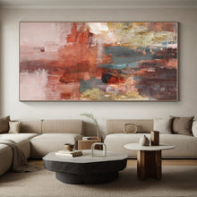 Load image into Gallery viewer, Warm Abstract with Red and Gold Acrylic Art - Suited for Cozy Living Room & Rustic - style Restaurant LargeART0583