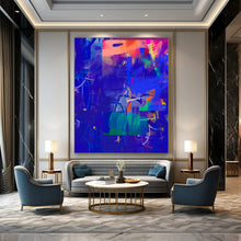 Load image into Gallery viewer, Deep Blue Abstract Symphony Painting, Perfect for Sophisticated Home Office & Calm Lounge LargeART2007