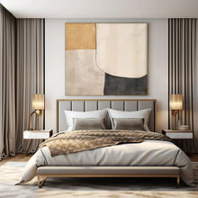 Load image into Gallery viewer, Neutral Geometric Blocks Acrylic Art, Ideal for Modern Living Room & Office LargeART1044