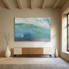 Load image into Gallery viewer, Turquoise Abstract Sea Painting On Canvas DKH417